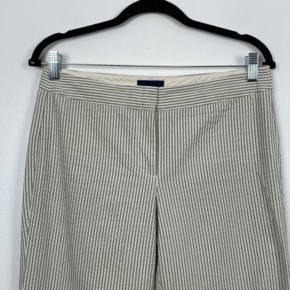 J Crew Womens 4 Strip Favorite Fit Wide Leg Cuff Hem 2 Back Pocket Trouser Pants - Picture 3 of 10